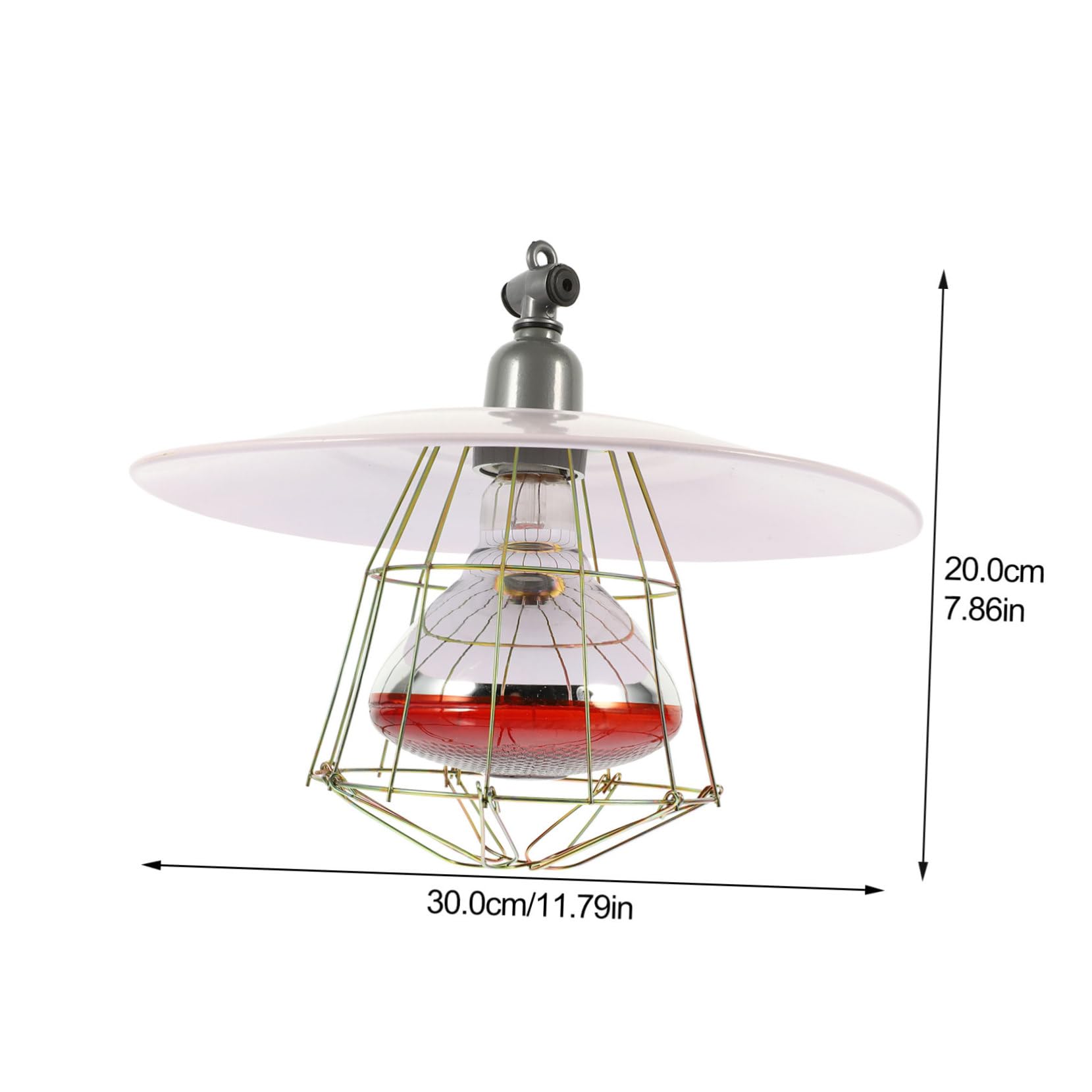Lampada Riscaldante per Rettili e Bestiame in Metallo Copertura a Rete, 250w Luce Rossa, Alta Efficienza Termica per Gabbie Animali Domestici e Incubatrici Colore Casuale