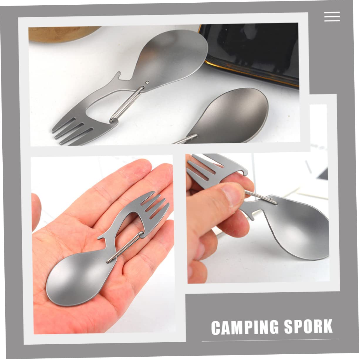 BESTonZON 5 Stück Multifunktionales Titangeschirr Rucksackreisen Utensil tragbar Besteck falten Camping-Spork Multifunktionale Campinggabel Multifunktions-Spork Spork Camping