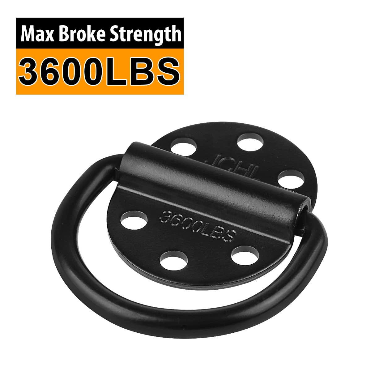 D-Ringe Spannanker aus robustem Stahl, 1632 kg Kapazität, Zurrringe für Lasten auf Anhängern, LKWs, Wohnmobilen, Vans, ATV, SUV, Booten, Spannring mit Schrauben und Bolzen, 2 Stück