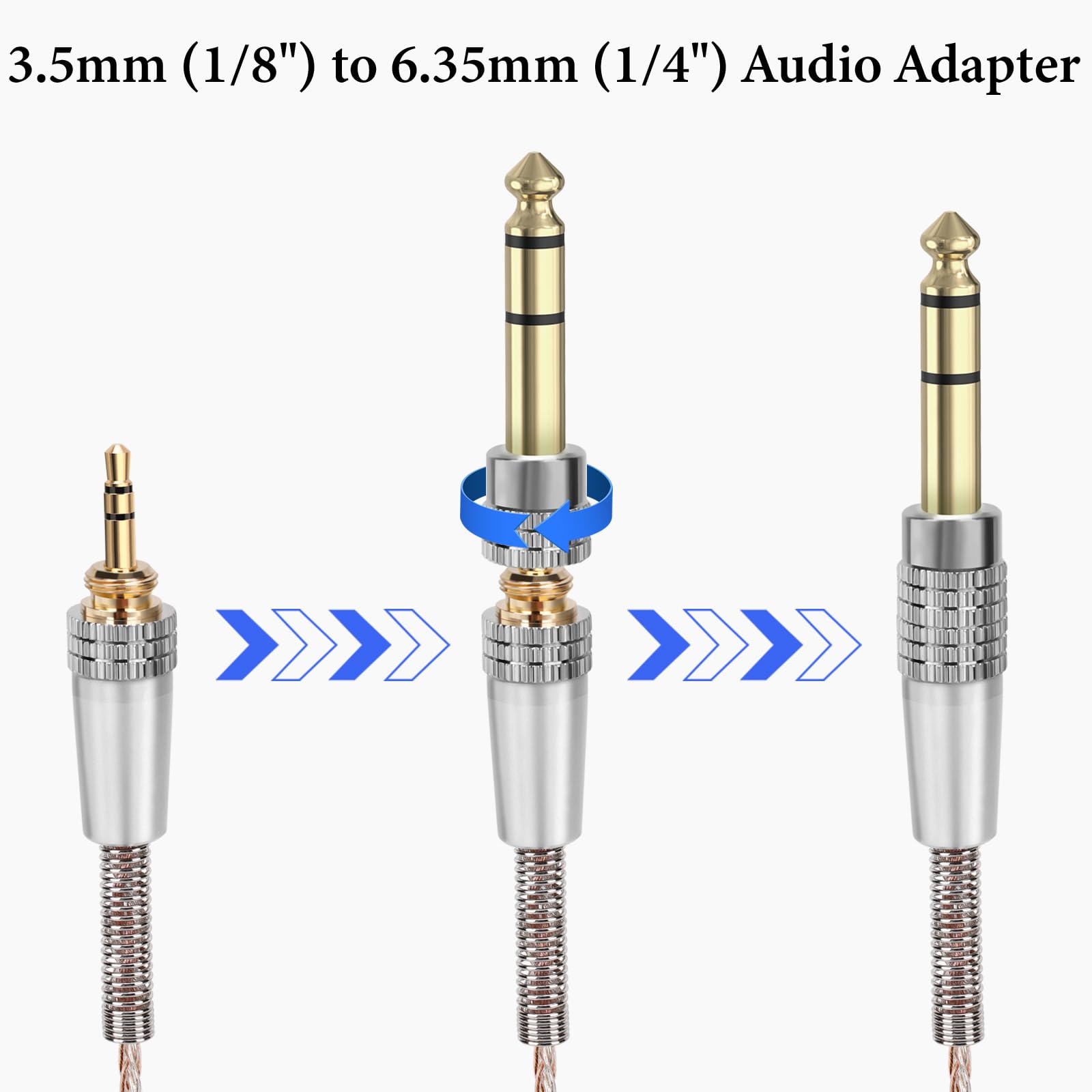 GEEKRIA Cavo audio Apollo compatibile con Sennheiser HD599, HD598, HD620S, HD550, HD505 – da 2,5 mm a 3,5 mm/6,35 mm, cavo sostitutivo Hi-Res (2,0 m)