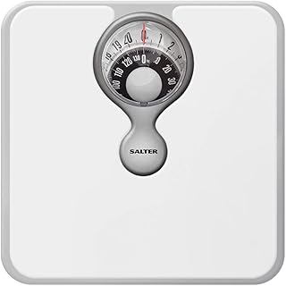 Salter Bilancia pesapersona meccanica, senza batteria, Display con lente di facile lettura, Bianco
