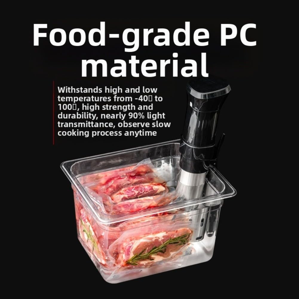 für für sous für vide Behälter 11L mit Deckel - PC Wasserbad Wanne für Präzisionskocher 60mm - Skalierter Slow Cooker Topf(11L)