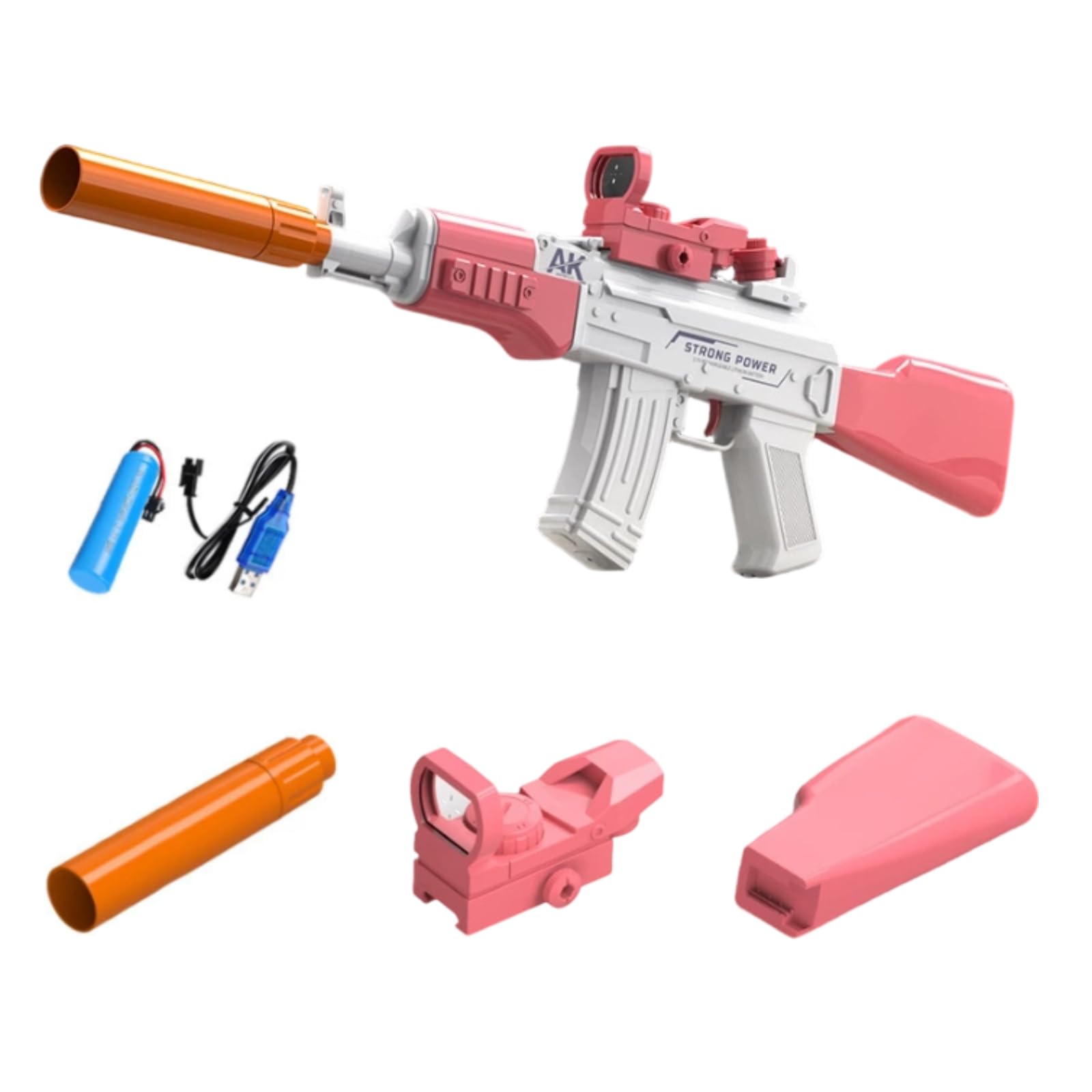 Amazon | M416/AK47 水鉄砲 ウォーターガン 戦術スコープ付き【2モード