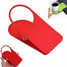 Clip On Cup Holder,Portable Desktop Table Side Cup Holder,Anti-Spill Drink Holder for Cars,Desk,Chair,Suitable for Home Offices,Cu/p H/older for Cars,Desk C/up Ho/lder,De/sk C/up Ho/lder ClampRed