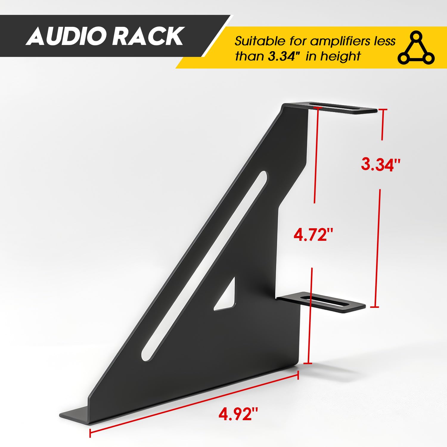 Universal 2 Amp Verstärker Rack Audio Rack Mount Verstärker für Droppin HZ Auto Audio Verstärker Ständer für Soundausrüstung Stahl Schwarz pulverbeschichtet 24 Watt Audio Equipment Rack