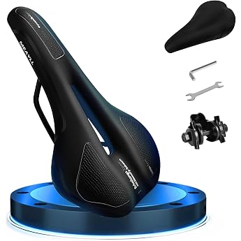Bicycle Saddle Men & Women Comfortable Soft - 2026 Ergonomic Bicycle Saddle with Optimised Pressure Distribution and Memory Foam Sporty Saddle for MTB Road Bike and Intensive Cycling