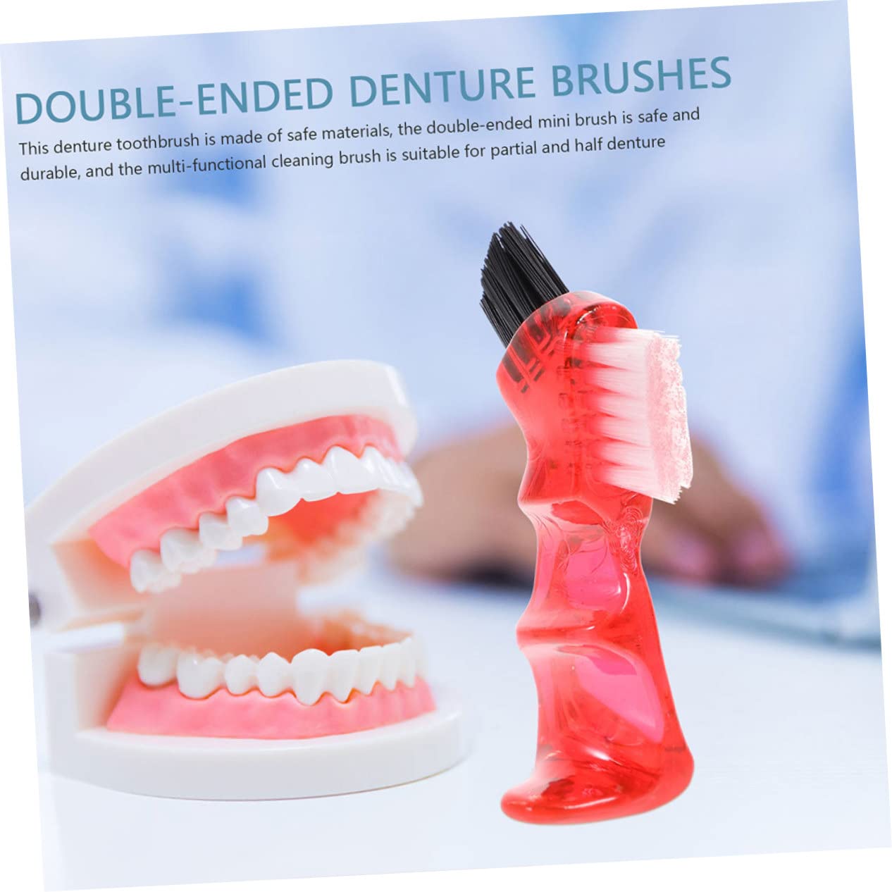 Spazzola per Pulizia Dentiere Mini in Plastica Pp 3 Pezzi | Creativa per Casa, Portatile e Poco Deformabile, Set Compatto per Igiene Quotidiana