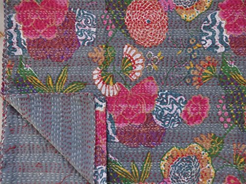 Colcha edredón Kantha indio, frutas systmall impresión tamaño doble Kantha edredón, manta kanthra, cubierta de cama, cama de flores kanthra, de algodón Gudri, de trabajo alfombra, alí tiro Gudari, 60 x 90 evaluación de fórmulas para transición. Por Bhagyoday Cover
