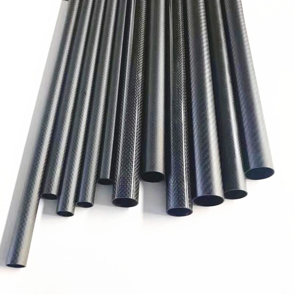 Rura z włókna węglowego 500 mm 3K, błyszcząca, drążona, skośna, do wspornika lampy, wał DIY, 1 szt.(26mmx24mm)