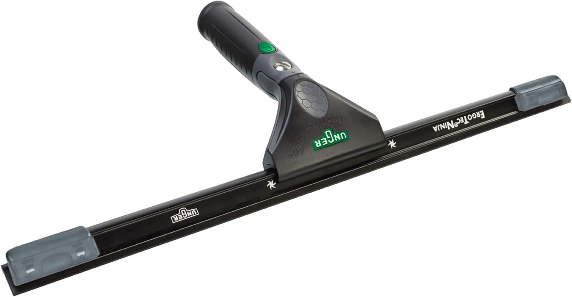 ErgoTec Ninja Squeegee 40° 30cm - Large Squeegee Blade, Aluminium Channel & Rubber Grip Handle - Professional & DIY Window & Glass Cleaning Equipment & Accessoriest, Black