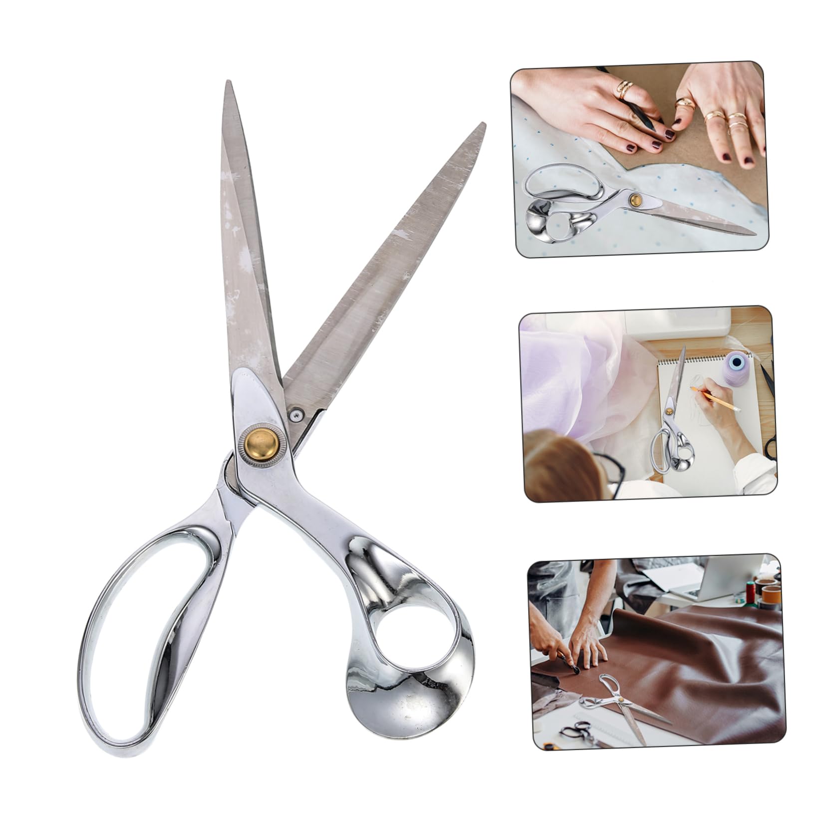 Tijeras para Cortar Tela de Acero Inoxidable Plata para Costura | Uso en Confección y Acolchado, Corte Preciso y Cómodo, Aptas para Tela y Alfombra