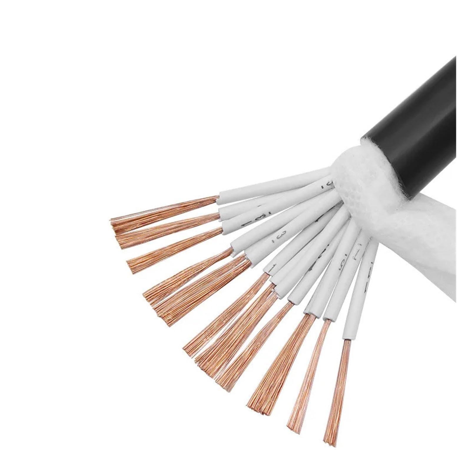 Ekranowany kabel z rdzeniem z czystej miedzi, 100 m, kabel do monitorowania zasilania i sterowania RVV, rdzeń z czystej miedzi 14-50, 17-26 AWG, ekranowany(50 Cores,22 AWG 100 meters)