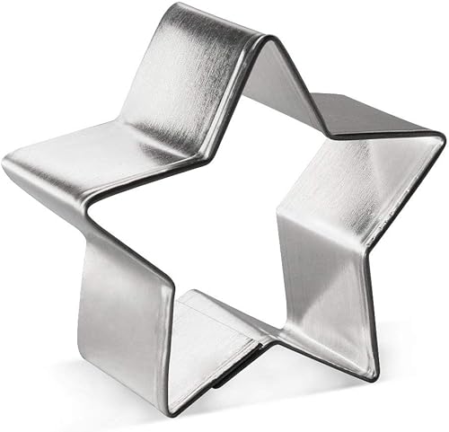 Foose Star - Cortador de galletas de cinco puntos de 2 pulgadas, cortadores de galletas de acero estañado, molde para galletas de estrella de cinco