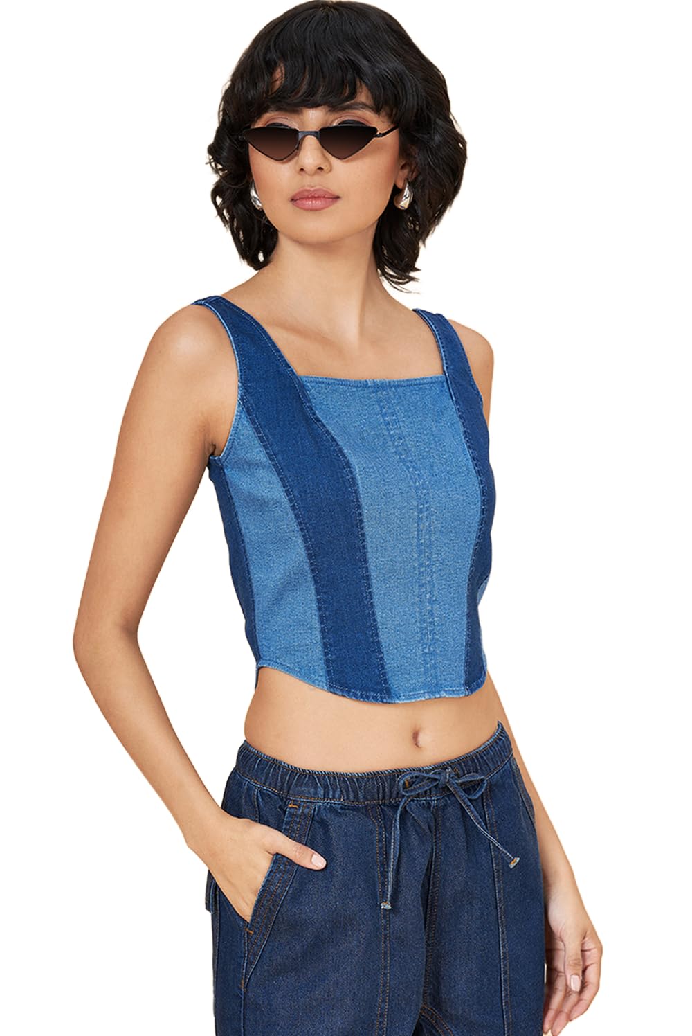 Women's SF Jeans Medium Blue Top Slim Fit,Medium Stone,XS