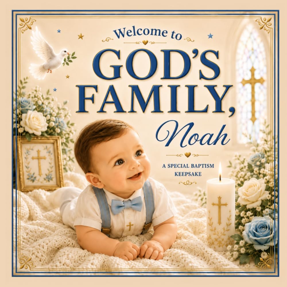 Welcome to God's Family, Noah: A Personalized Catholic or Christian Baptism Keepsake Celebrating Faith, Family, Love, and God's Blessings (Three Hearts Personalized Baby Book Series (NOAH))