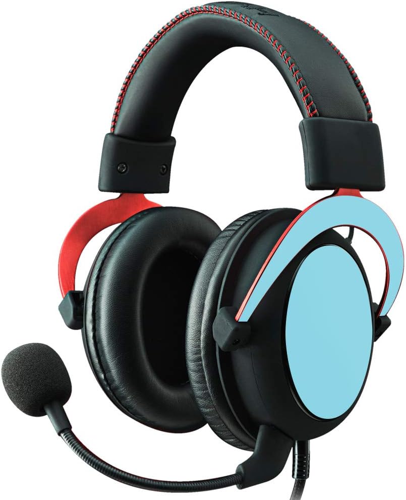 MightySkins Skin Compatible With Kingston HyperX Cloud II Gaming Headset - Solid Baby Blue | Protective, Durable, and Unique Vinyl Decal wrap cover | Easy To Apply, Remove | Made in the USA