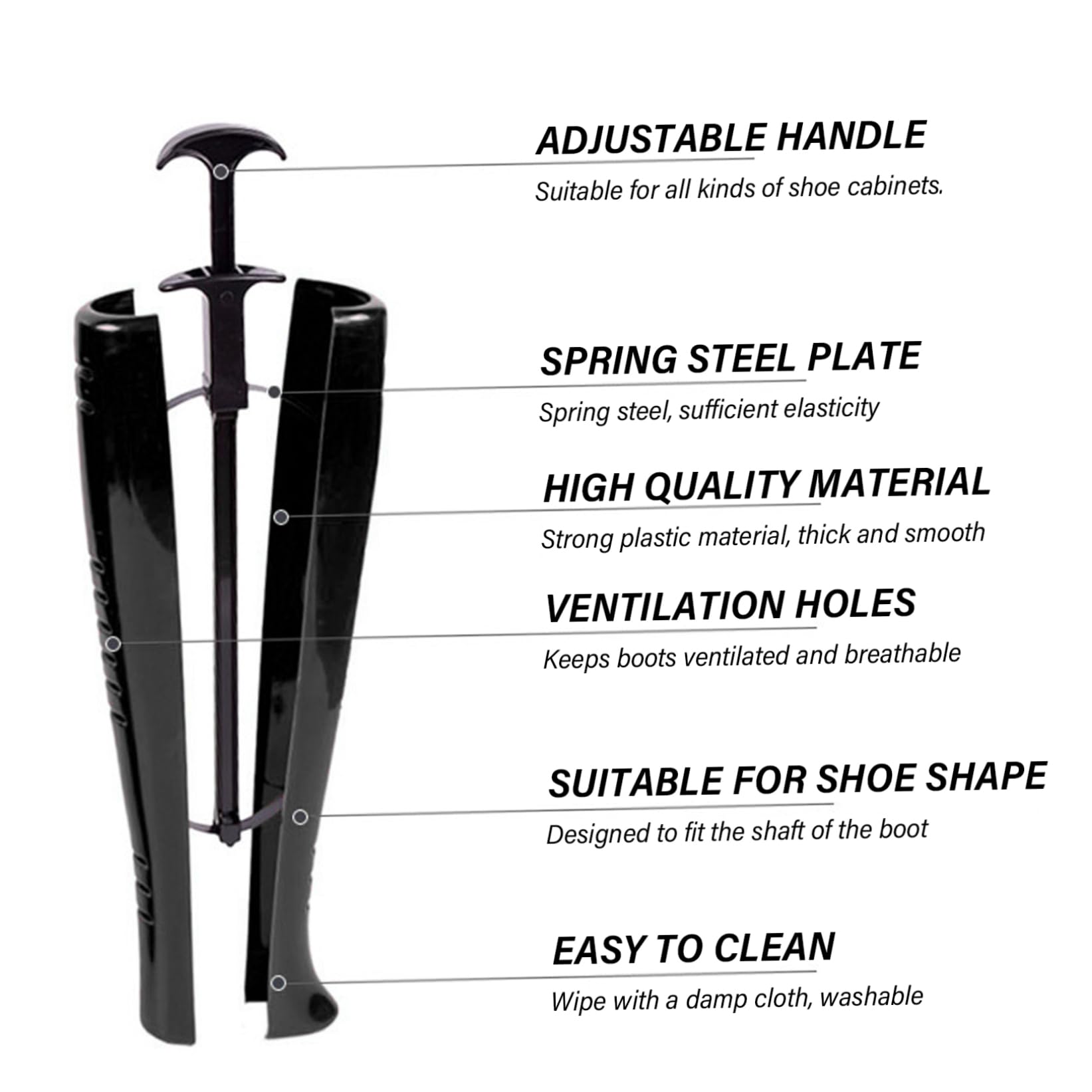 NIDONE Árbol de arranque, formas de botas de 2 pares para botas altas de 12 pulgadas Swaper de zapato ajustable con manguito de zapateros lavables antihorreas para vaqueros, mujeres