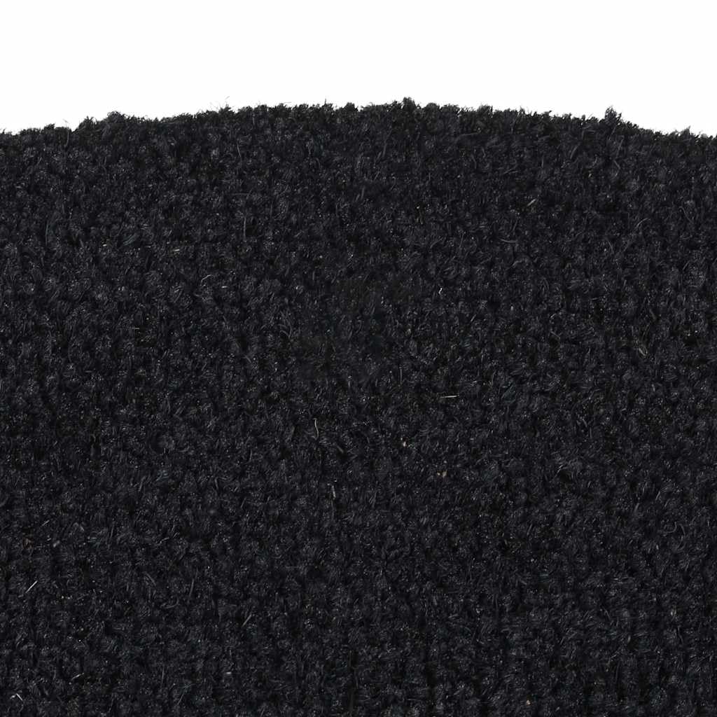 Felpudo negro semicircular 60 x 90 cm fibra de coco con protección antideslizante para entrada, pasillo, pasillo, terraza, balcón, jardín, interior y exterior