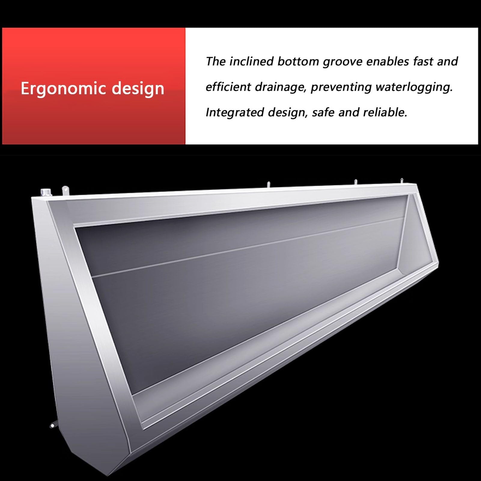 Urinoir mural en acier inoxydable 304 pour homme – Design commercial résistant aux éclaboussures pour les écoles, les bars et les toilettes publiques – & solution hygiénique