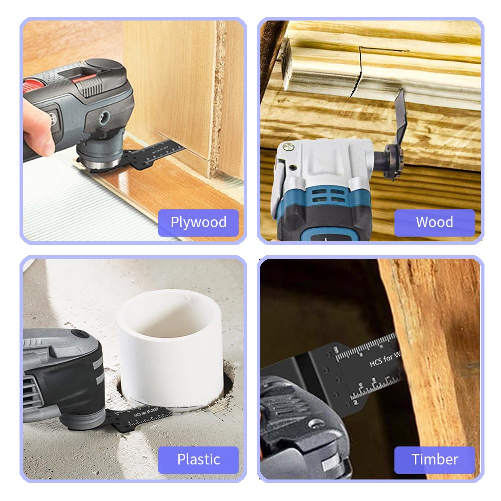 14 Pezzi Lame Multifunzione, Lame Utensile Multifunzione Oscillante 34mm, Attacco Rapido Kit Per Legno Plastica PVC