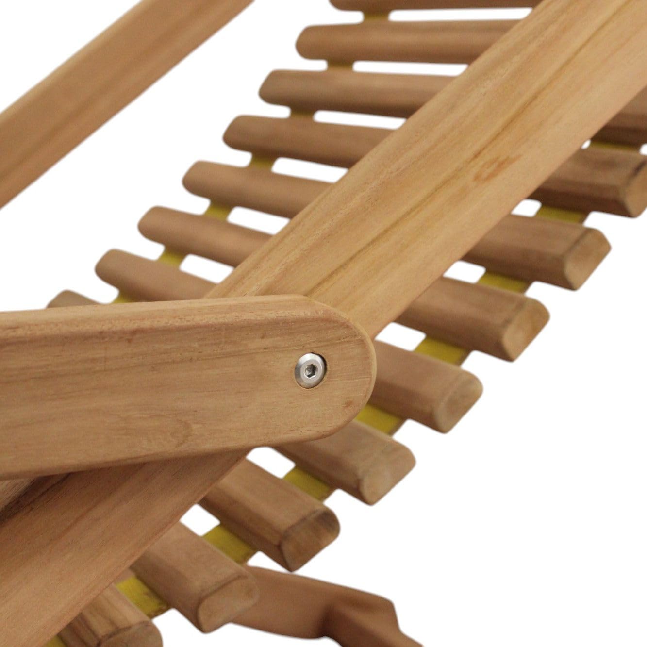 milani home - sdraio pieghevole in teak e corda con braccioli, seduta relax per giardino e terrazzo