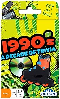 Outset Media 1990's A Decade of Trivia Travel Pack Card Game - for Ages 12 and up