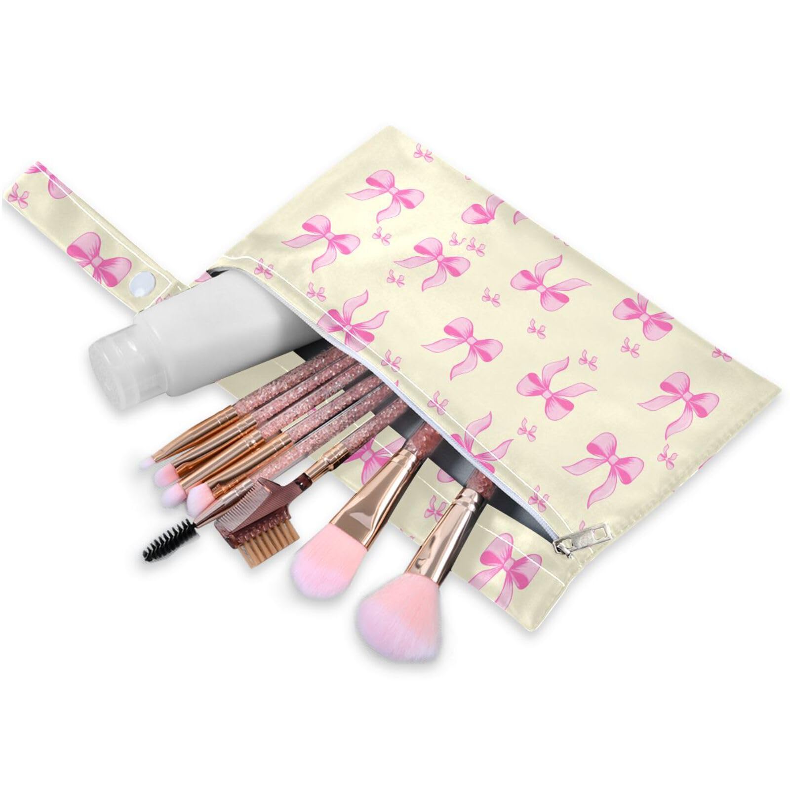 Coikll Wet Dry Bags for Cloth Diaper 2 Pack Waterproof Yoga Gym Bag for Swimsuit Wet Clothes Baby Items-?Pink Bows?