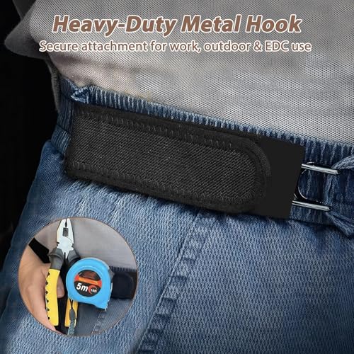 Image of figurine 2Pcs Buckle Less Belt for Men, Elastic Belt for Men, No Buckle Belt for Men, Adjustable Metal Hook Design, Secure Tool Retention for Outdoor Work, Professional Minimalist Accessories
