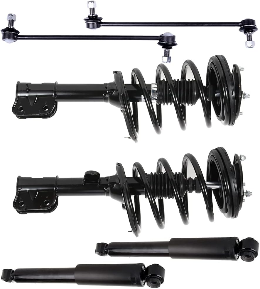 cciyu Shock Struts Suspension Kit for Hyundai Santa Fe 2007 2008 2009 Front Suspension Kit Complete Full Set includes Rear shock absorber Stabilizer Bar Link Replacement for OE 272299 K750205-6PCS