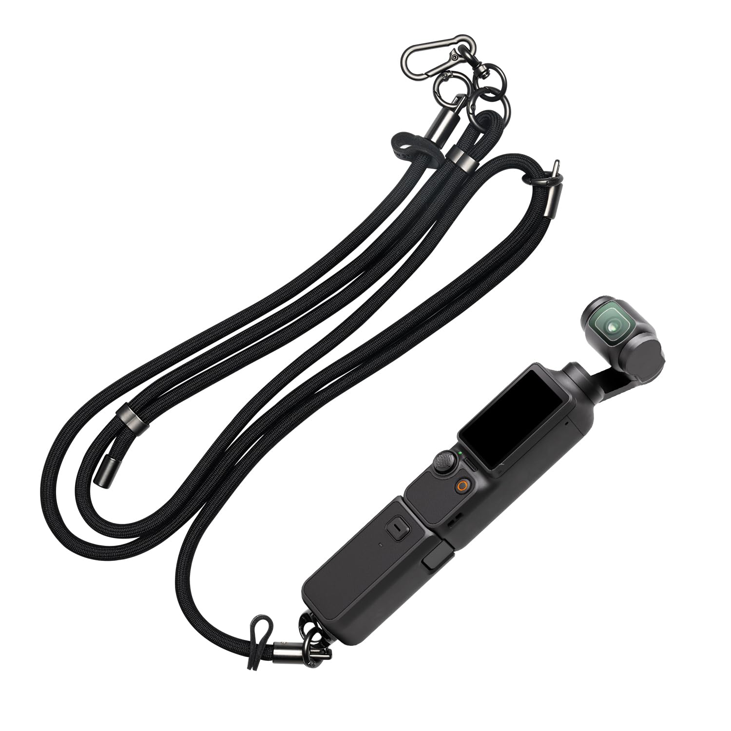 K&F CONCEPT Schwarzes Schlüsselband, kompatibel mit DJI OSMO Pocket 3, kann als Umhängetasche, 1 Schlüsselbandkabel+1 Sicherheitsseil1+1 1/4 Schraube+1 Handyanhänger, DJI Osmo Pocket 3 Zubehör