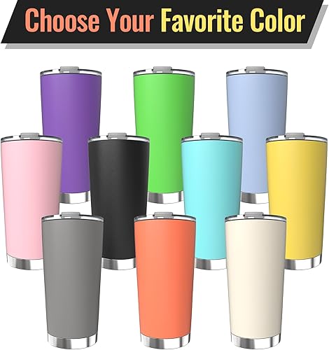 Miniatura 5 de Vaso de acero inoxidable personalizado de 20 onzas con tapa y popote