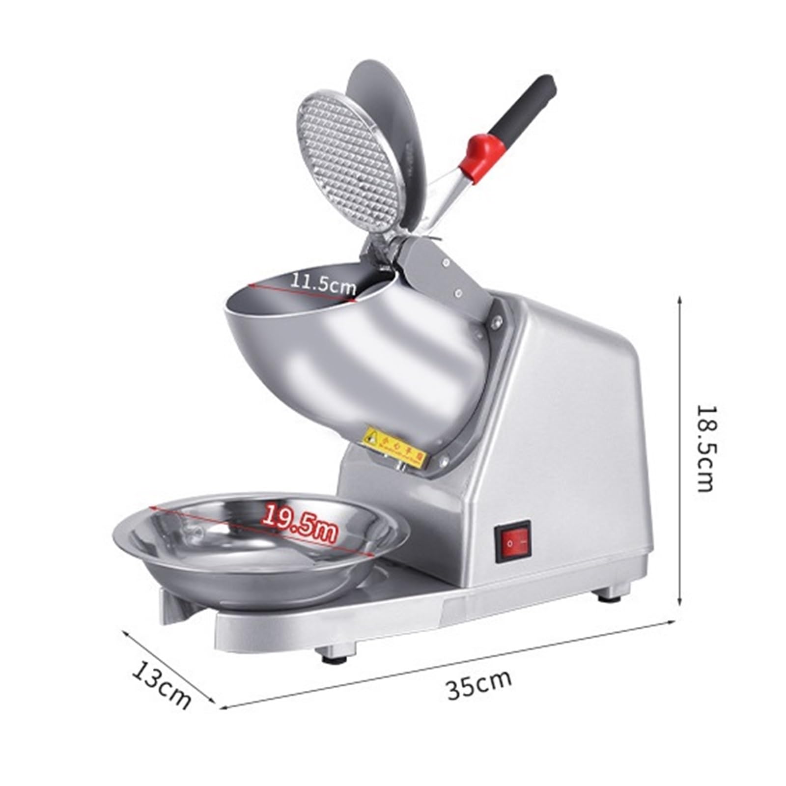 Trituradora De Hielo Comercial, Máquina Eléctrica Afeitado, Batidos, Rompehielos Doméstico Pequeño TrituracióN De Hielo Sin Esfuerzo(Grey Double Cap 4 Cutter)