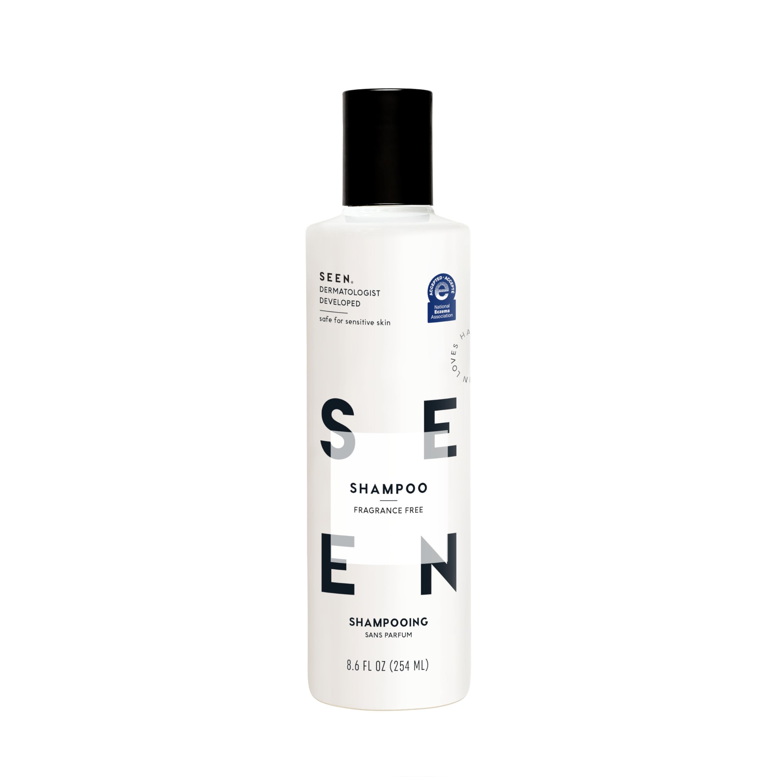 SEEN Shampoo, Fragrance Free - Non-Comedogenic & Sulfate-Free Hair Shampoo- Dermatologist-Developed - Safe for Sensitive, Eczema & Acne Prone Skin