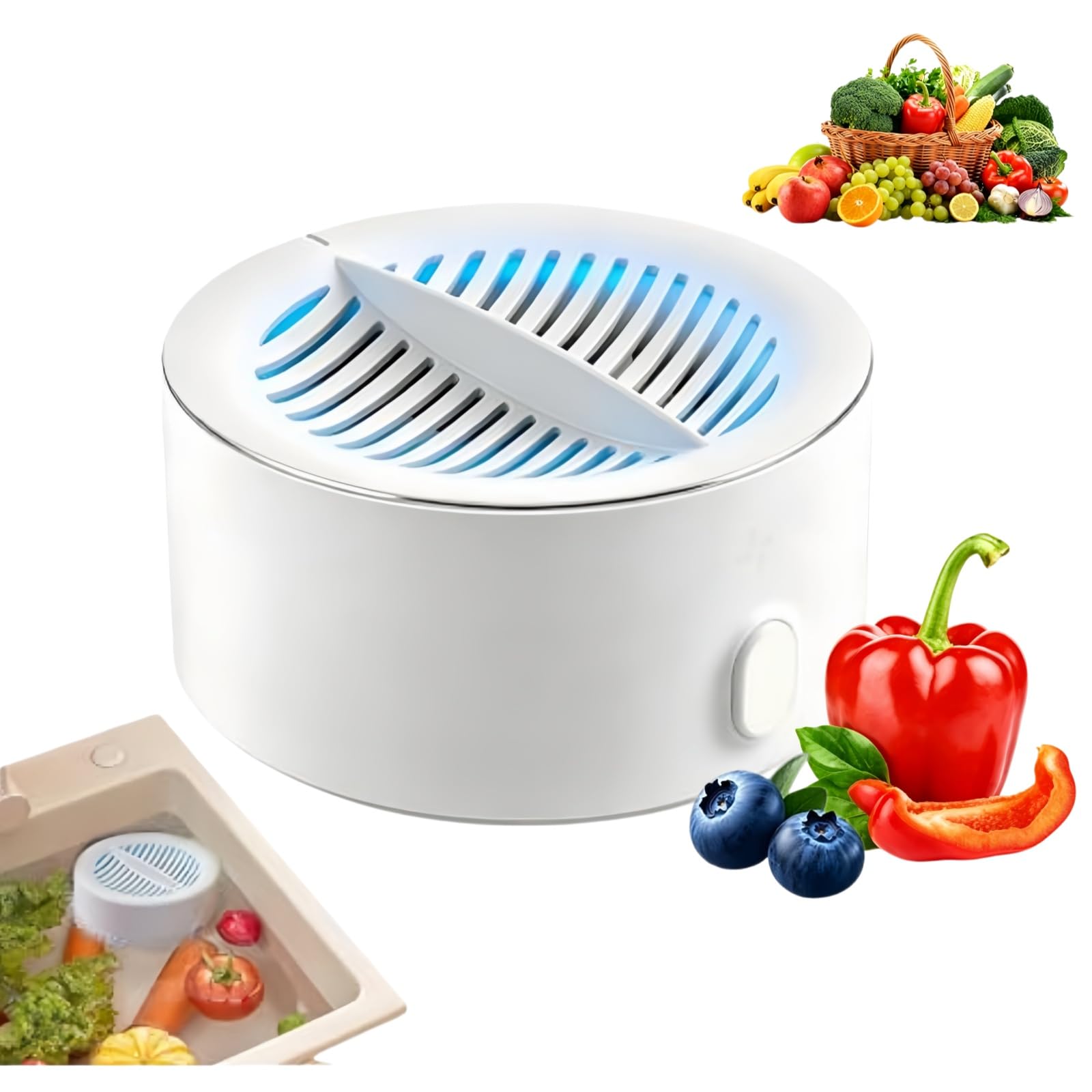 Puribreeze Obst Und Gemüse Waschmaschine,kabelloser, Tragbarer Elektrischer Reiniger, Der Effektiv Reinigt (1 PCS)