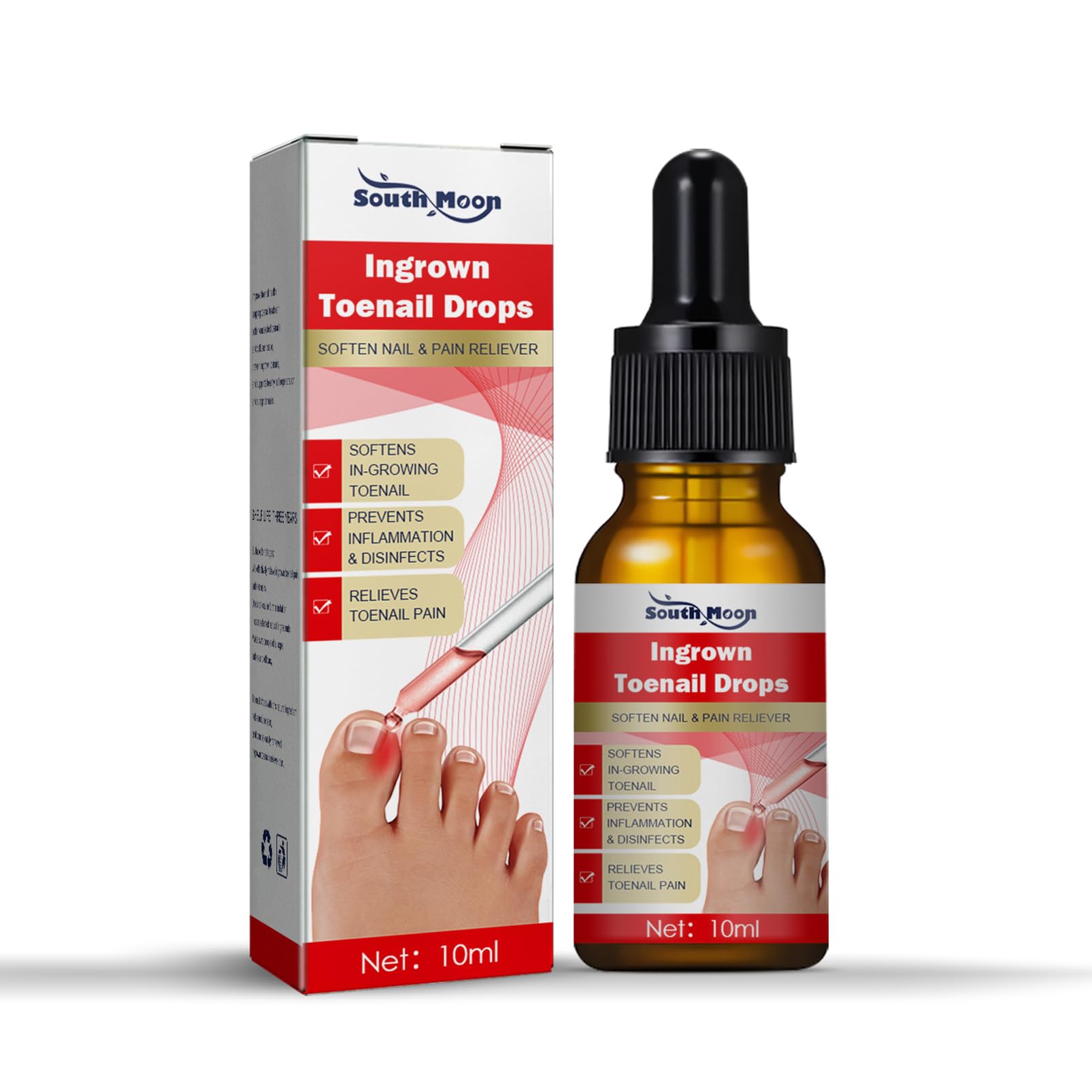 Rosarden Ingrown Toenail Nail Care Serum for Brittle, Discoloured and Broken Nails, Nail Care Oil, Nail Hard Cuticle Care for Foot and Hand, 10 ml