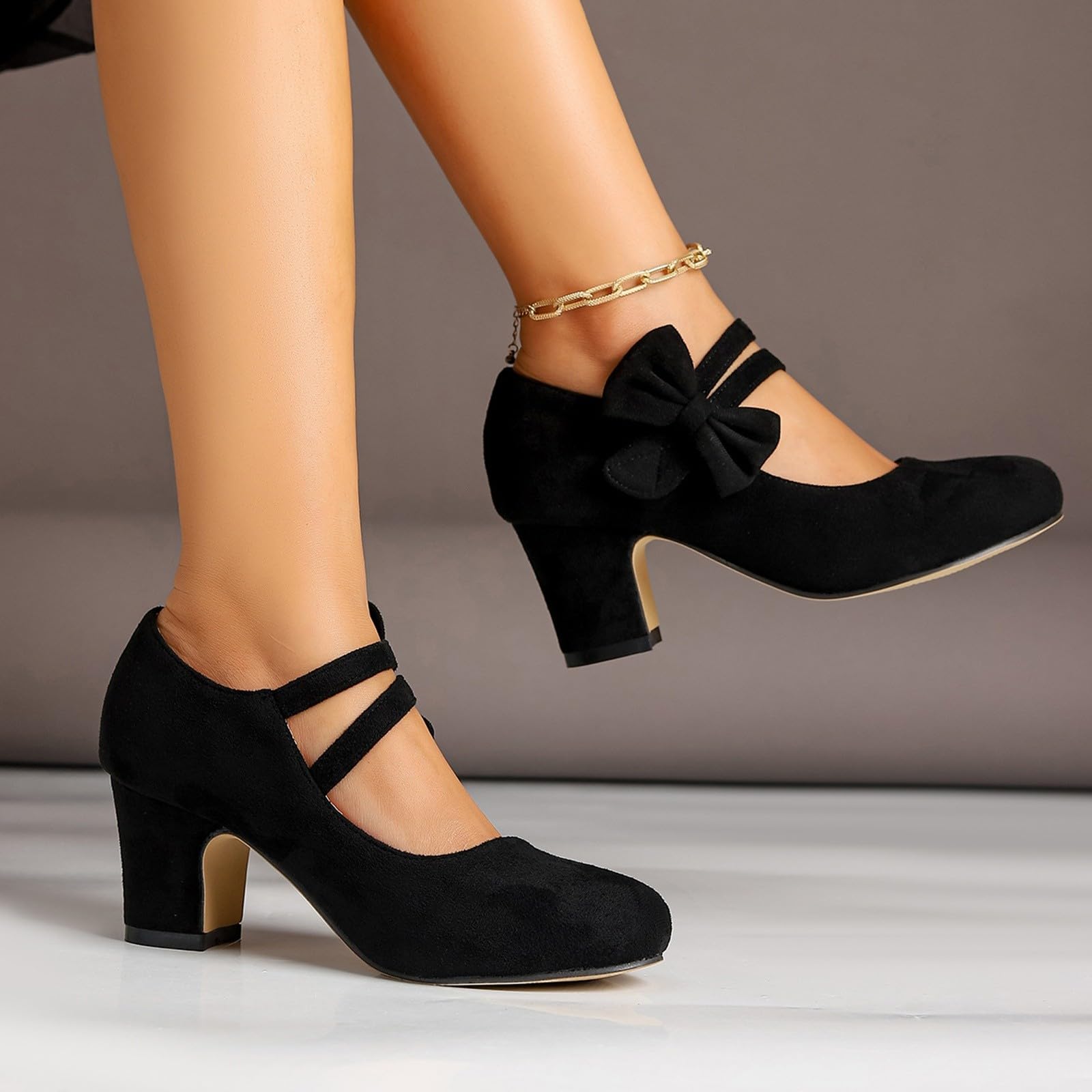 Pumps Damen Breite Füße Schuhe - Elegant Absatzschuhe Kleiner mit Absatz Hochzeitsschuhe Sommer Tanzschuhe Bequem Damenschuhe Trachtenschuhe Für Riemchen Dirndl