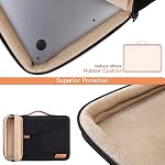 DOMISO 15-15.6 Inch Laptop Sleeve Bag Water Resistant Briefcase Messenger Shoulder Bag for ThinkPad L580/16" MacBook Pro/IdeaPad 320/Dell XPS 15/HP Envy x360/ASUS ROG Zephyrus/Acer Chromebook,Black