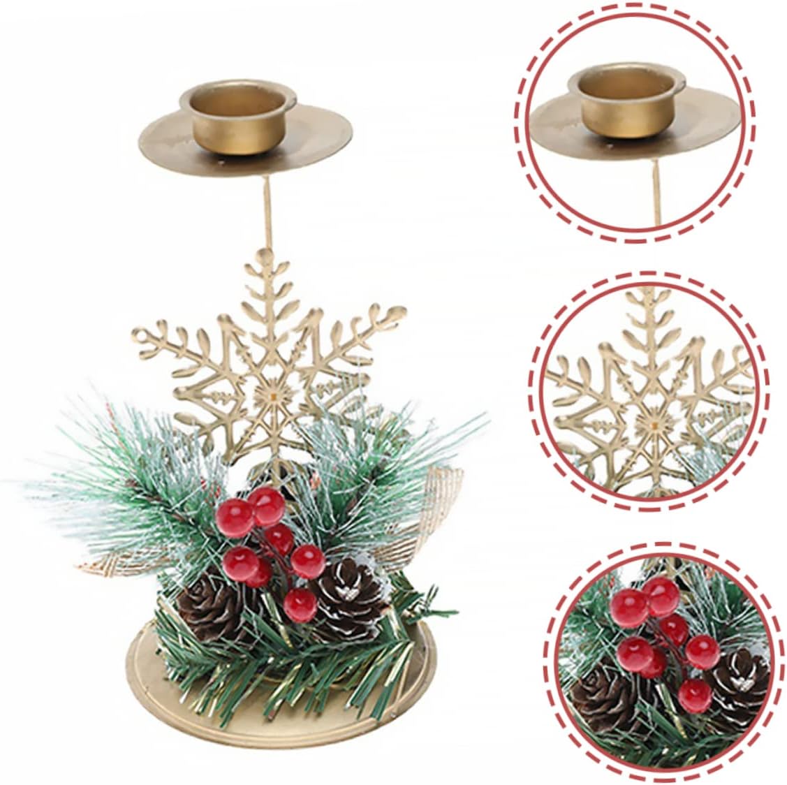 Christmas Candle Holder Snowflake Design Festive Table Centerpiece for Parties and Home Decor Construction for Holiday Celebrations