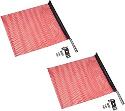 Mytee Products EZ Mount Warning Flag Red 18" x 18" Mesh Safety Flag DOT Compliant | Spring Loaded Quick n Easy Disconnect - 2 Pack