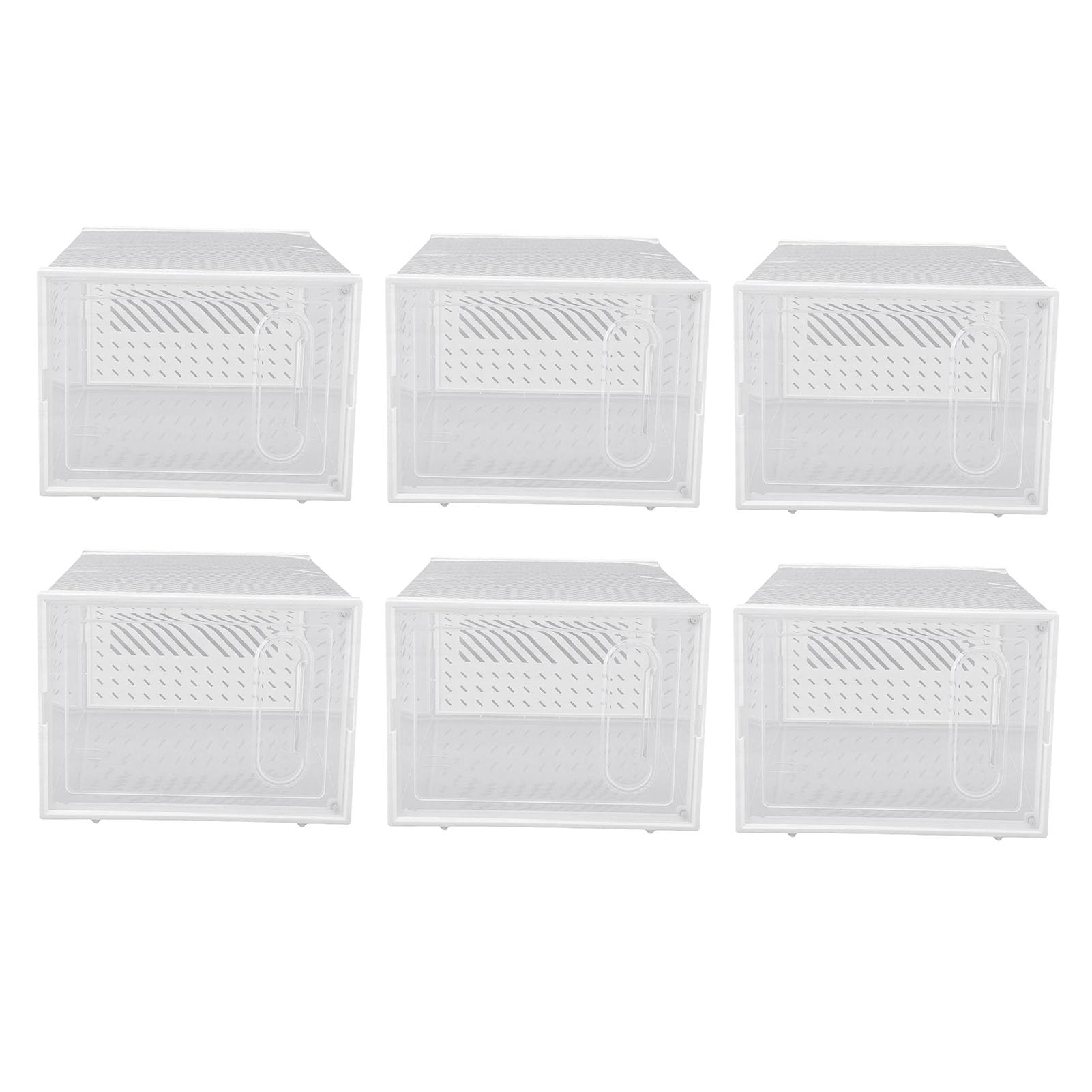 Caja de Almacenamiento de Zapatos Apilable Transparente de 6 Piezas con Puertas Magnéticas, Diseño Ventilado para Zapatillas, Tacones Altos y Zapatos Planos, Ideal para