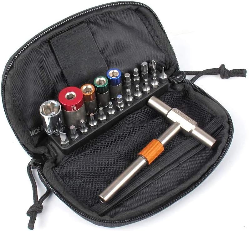 Fix It Sticks FISTLS11-T 65, 45, 25, 15 Inch Lbs Torque Limiter Kit with 16 Bit Drivers T-Way Wrench and Zippered Deluxe Case