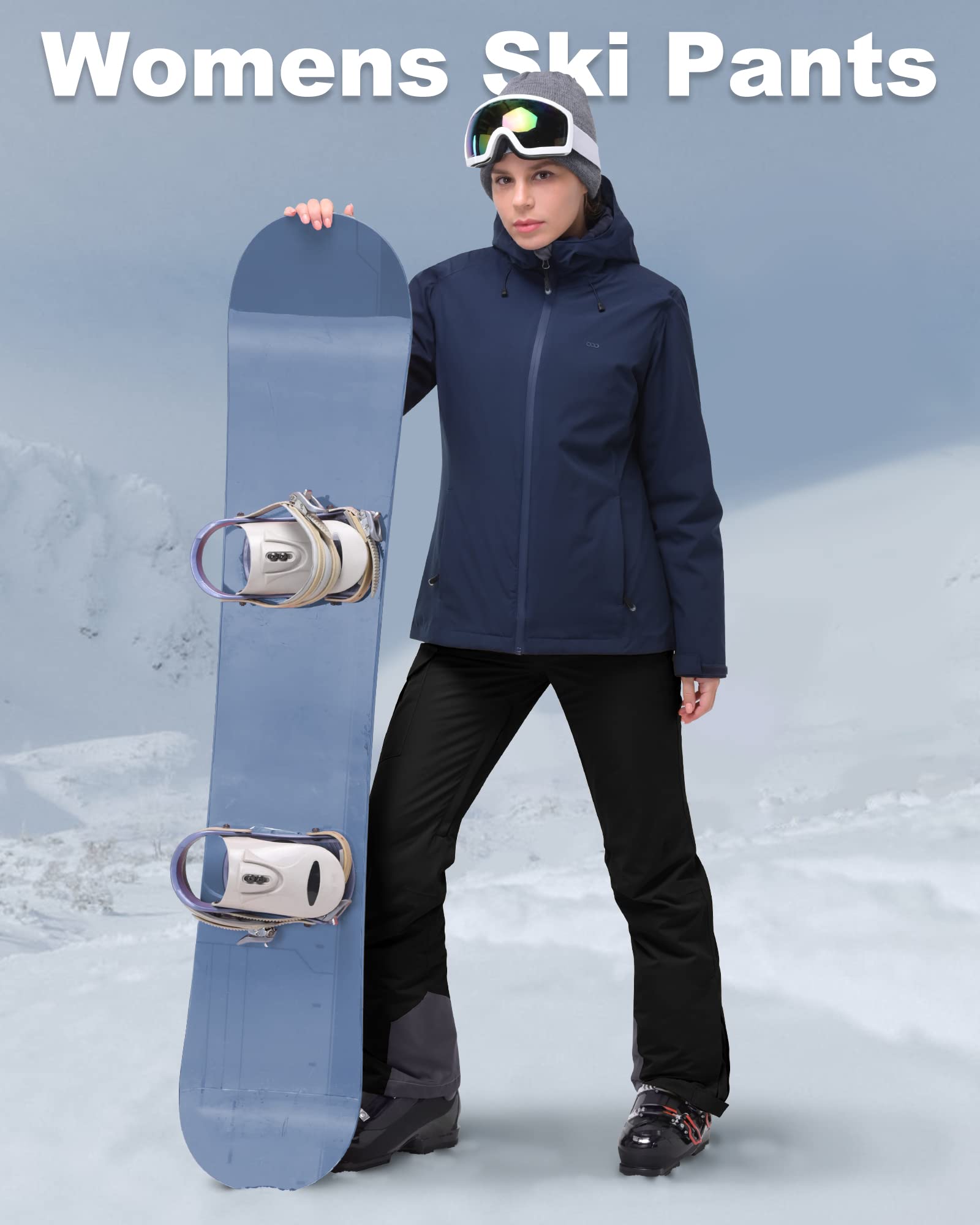 33,000ft Damen Skihose Outdoorhose Wasserdicht Winddichte Softshellhose Warme Gefütterte Thermohose Wanderhose Winter Ski Pants Women