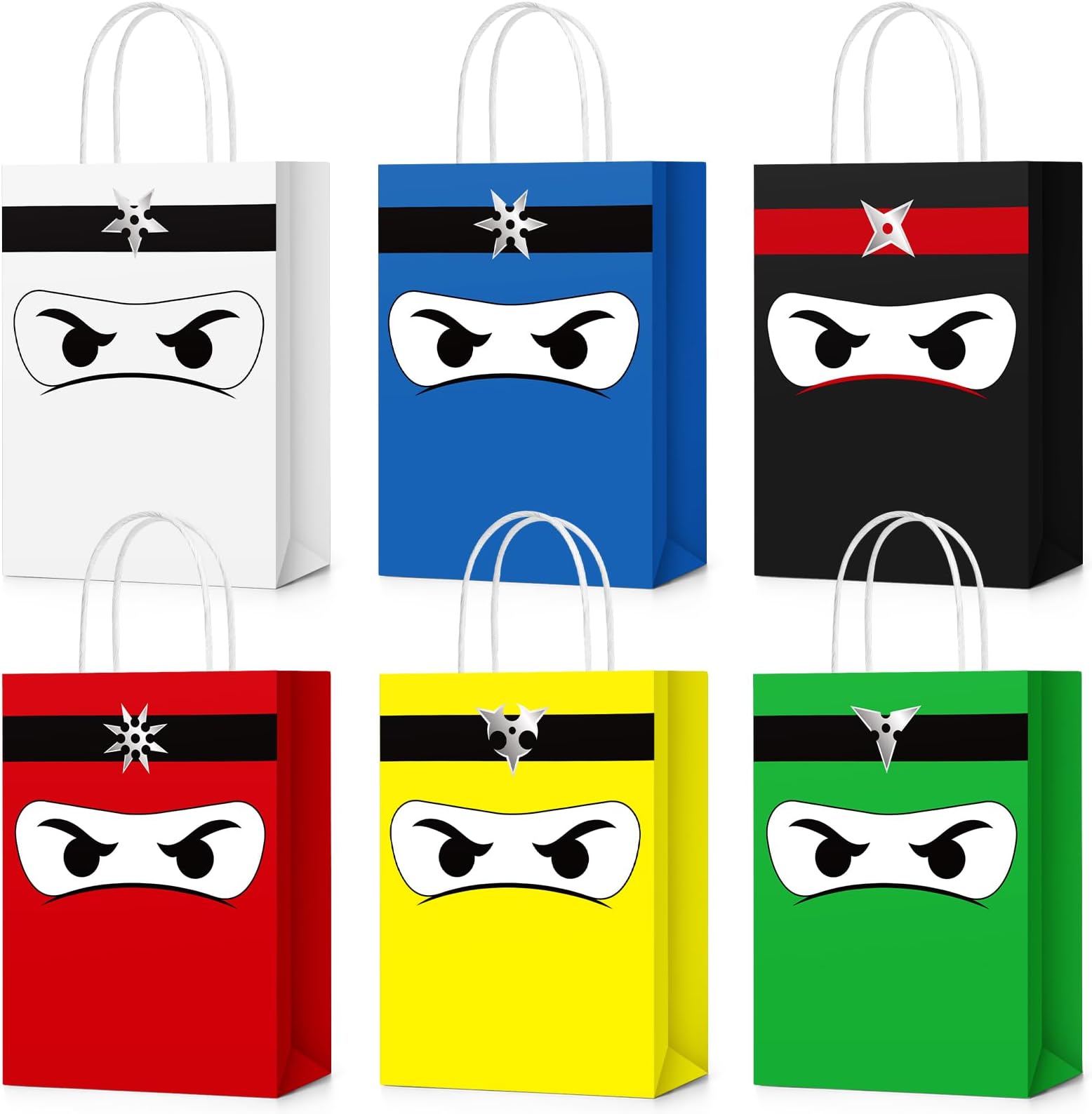 24 Pcs Ninja Gift Bags with Handles Ninja Birthday Party Decorations Party Favor Gift Supplies Candy Treat Goody Bags for Kids