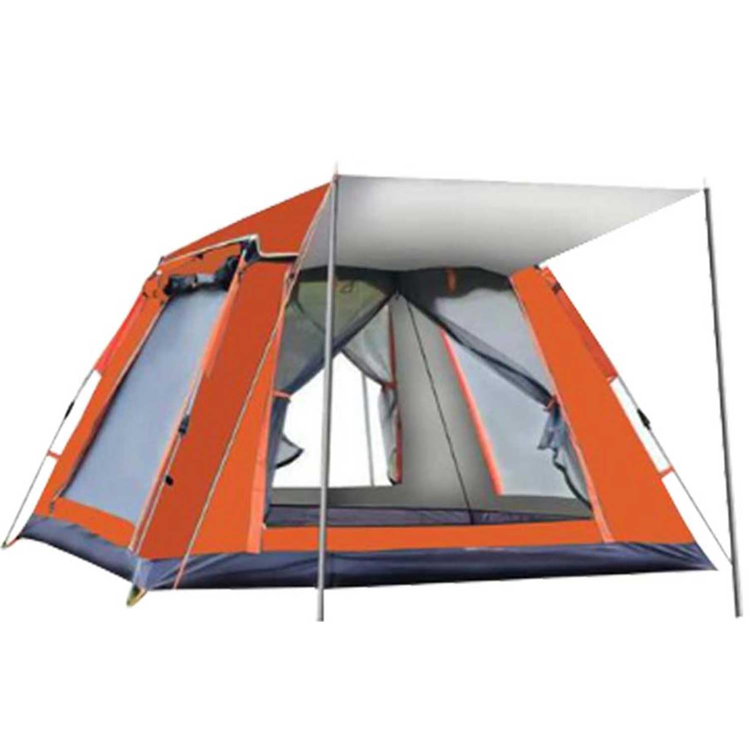 Gziztx Camping Tent 4-6 Person Pop Up Tent with 2 Doors and 2 Windows, Waterproof, Windproof, Sun Protection, Easy to Set Up, for Traveling Outdoor, Hiking, Beach, Fishing (240 * 240 * 154CM-Orange)