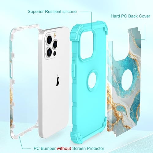 Miniatura 5 de Hocase Funda para iPhone 13 Pro Max, Protección resistente a los golpes de servicio pesado, Parachoques de goma de silicona suave + Funda protectora
