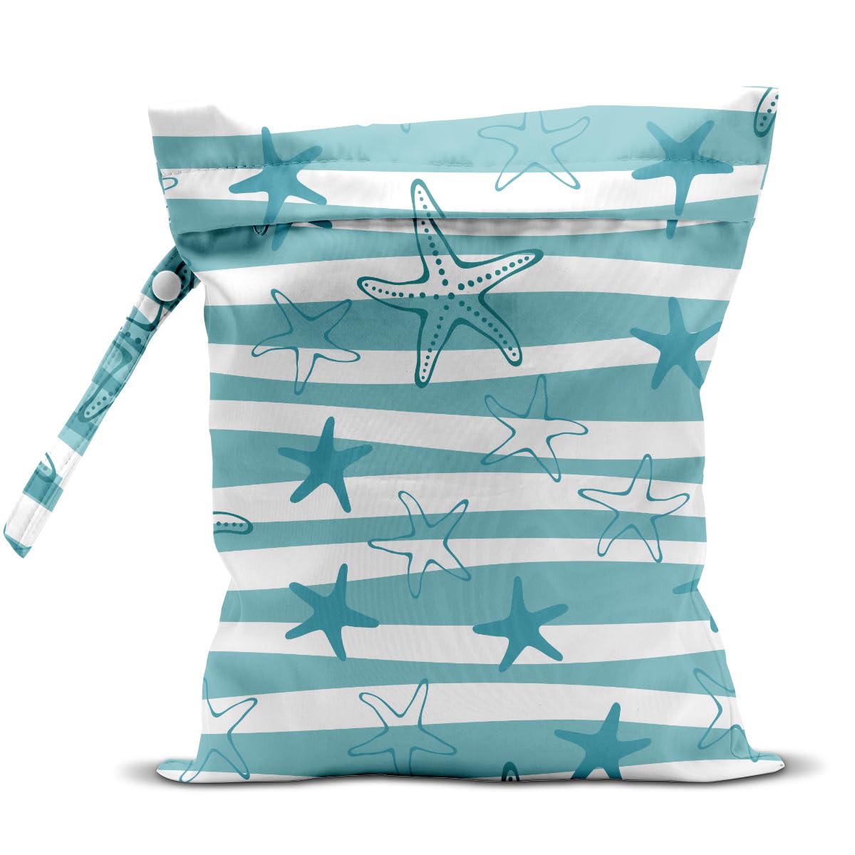 AASRR Wet Dry Bag, Wet Bag for Swimsuit, Travel, Beach, Pool, Diapers, Dirty Yoga Gym Clothes, Makeup Bag, Ocean Starfish Summer Vacation Essentials