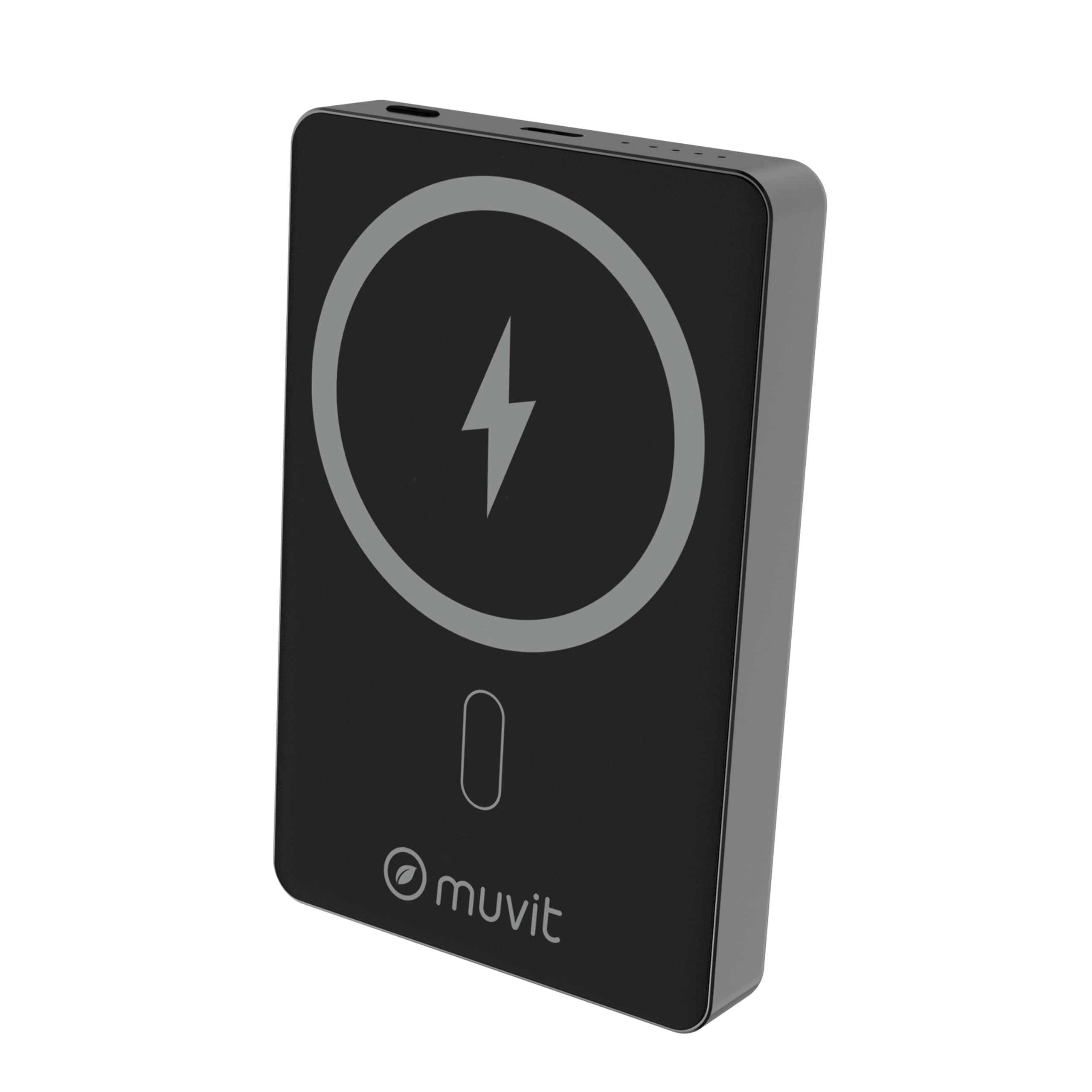 Powerbank 10000mAh Muvit For Change MCCHP0010/ 20W/ Wireless/ Negra/ Incluye Cable USB Tipo-C