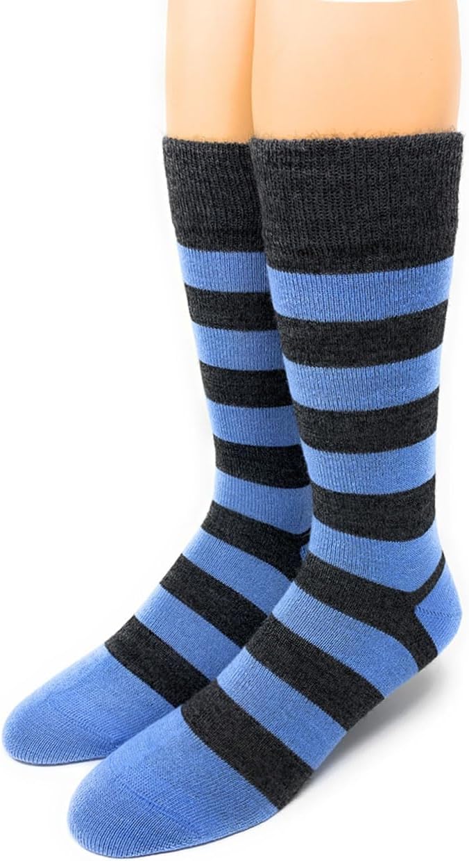 WARRIOR ALPACA SOCKS - Fresh Classic Rugby Stripe - Alpaca Wool Dress Socks