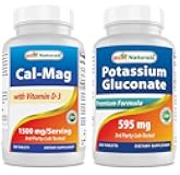 Best Naturals Calcium Magnesium with Vitamin D3 1500mg & Potassium Gluconate 595 Mg