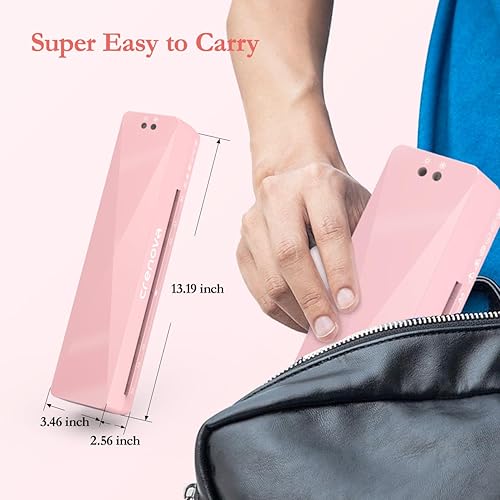 Miniatura 2 de Crenova Máquina laminadora A4 4 en 1, escritorio personal caliente y frío con 10 bolsas de laminación sin burbujas, laminador térmico de 9 pulgadas